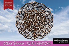 Retro Flowers Wind Spinner Sublimation PNG - Floral Round Product Image 1