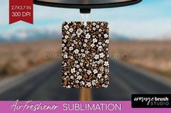 Retro Flowers Air Freshener PNG - Floral PNG Sublimation Product Image 1