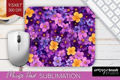 Retro Flowers Mouse Pad Sublimation - Floral Mousepad PNG Product Image 1
