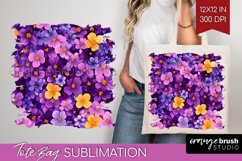 Retro Flowers Tote Bag - Floral Tote Bag PNG Sublimation Product Image 1