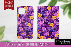 Retro Flowers Phone Case PNG - Floral Case PNG Sublimation Product Image 1
