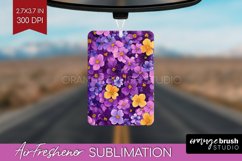 Retro Flowers Air Freshener PNG - Floral PNG Sublimation Product Image 1
