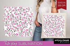 Retro Flowers Tote Bag - Floral Tote Bag PNG Sublimation Product Image 1