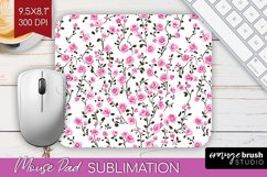 Retro Flowers Mouse Pad Sublimation - Floral Mousepad PNG Product Image 1
