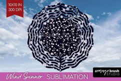 Retro Flowers Wind Spinner Sublimation PNG - Floral Round Product Image 1