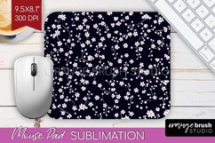 Retro Flowers Mouse Pad Sublimation - Floral Mousepad PNG Product Image 1