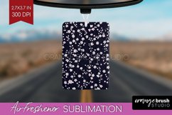 Retro Flowers Air Freshener PNG - Floral PNG Sublimation Product Image 1