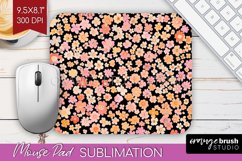 Retro Flowers Mouse Pad Sublimation - Floral Mousepad PNG Product Image 1