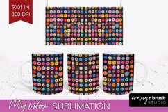 Retro Flowers Mug Wrap - Floral Mug PNG Sublimation Product Image 1