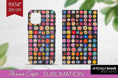 Retro Flowers Phone Case PNG - Floral Case PNG Sublimation Product Image 1