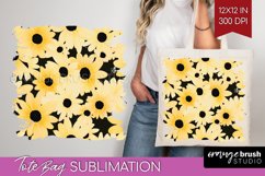 Retro Flowers Tote Bag - Floral Tote Bag PNG Sublimation Product Image 1