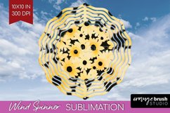 Retro Flowers Wind Spinner Sublimation PNG - Floral Round Product Image 1
