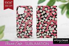 Retro Flowers Phone Case PNG - Floral Case PNG Sublimation Product Image 1