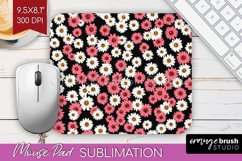 Retro Flowers Mouse Pad Sublimation - Floral Mousepad PNG Product Image 1