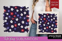 Retro Flowers Tote Bag - Floral Tote Bag PNG Sublimation Product Image 1