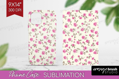 Retro Flowers Phone Case PNG - Floral Case PNG Sublimation Product Image 1