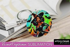 Halloween Witch Keychain - Retro Keychain Sublimation Product Image 1