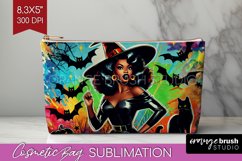 Witch Cosmetic Bag - Retro Halloween Makeup Bag PNG Product Image 1