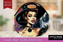 Witch Lunch Bag - Retro Halloween Lunch Bug PNG Sublimation Product Image 1