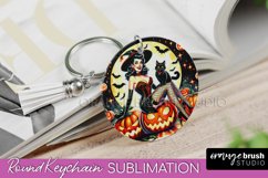Halloween Witch Keychain - Retro Keychain Sublimation Product Image 1