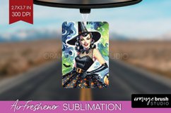 Witch Air Freshener PNG - Retro Halloween PNG Sublimation Product Image 1