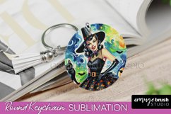 Halloween Witch Keychain - Retro Keychain Sublimation Product Image 1