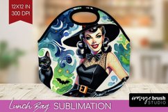 Witch Lunch Bag - Retro Halloween Lunch Bug PNG Sublimation Product Image 1