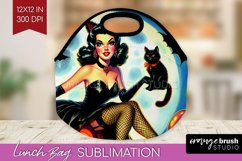 Witch Lunch Bag - Retro Halloween Lunch Bug PNG Sublimation Product Image 1