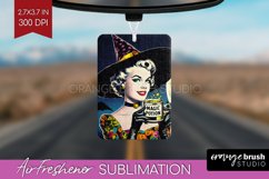 Witch Air Freshener PNG - Retro Halloween PNG Sublimation Product Image 1