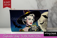 Witch Cosmetic Bag - Retro Halloween Makeup Bag PNG Product Image 1