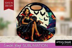Witch Lunch Bag - Retro Halloween Lunch Bug PNG Sublimation Product Image 1