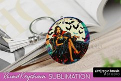 Halloween Witch Keychain - Retro Keychain Sublimation Product Image 1