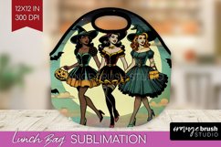 Witch Lunch Bag - Retro Halloween Lunch Bug PNG Sublimation Product Image 1