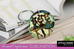 Halloween Witch Keychain - Retro Keychain Sublimation Product Image 1