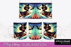 Halloween Witch Mug Wrap - Retro Halloween Mug Sublimation Product Image 1