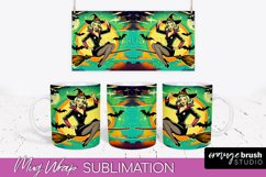 Halloween Witch Mug Wrap - Retro Halloween Mug Sublimation Product Image 1