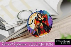Halloween Witch Keychain - Retro Keychain Sublimation Product Image 1