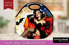 Witch Lunch Bag - Retro Halloween Lunch Bug PNG Sublimation Product Image 1