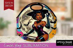 Witch Lunch Bag - Retro Halloween Lunch Bug PNG Sublimation Product Image 1