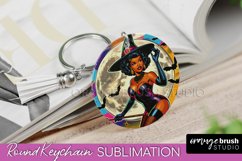 Halloween Witch Keychain - Retro Keychain Sublimation Product Image 1