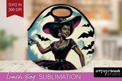 Witch Lunch Bag - Retro Halloween Lunch Bug PNG Sublimation Product Image 1