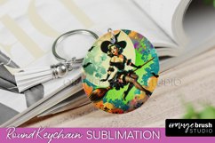 Halloween Witch Keychain - Retro Keychain Sublimation Product Image 1