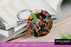 Halloween Witch Keychain - Retro Keychain Sublimation Product Image 1