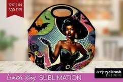 Witch Lunch Bag - Retro Halloween Lunch Bug PNG Sublimation Product Image 1