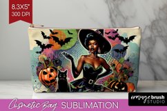 Witch Cosmetic Bag - Retro Halloween Makeup Bag PNG Product Image 1
