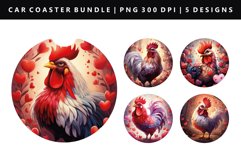 Loving Bird Keychain And Car Coaster Sublimation Bundle Product Image 7