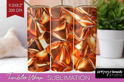 Rose Gold Tumbler Wrap - Metallic Rose Tumbler PNG Product Image 1