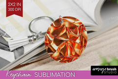 Rose Gold Keychain PNG - Metallic Rose Keychain Sublimation Product Image 1