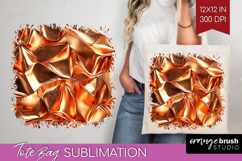 Rose Gold Tote Bag - Metallic Rose Tote Bag PNG Sublimation Product Image 1