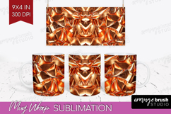 Rose Gold Mug Wrap - Metallic Rose Mug PNG Sublimation Product Image 1
